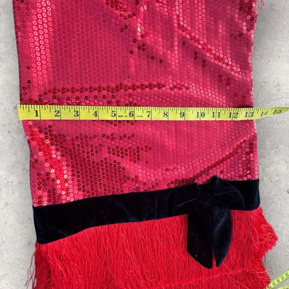 Authentic Kids Halloween red flapper costume head band dress Kids Small 7 - 8